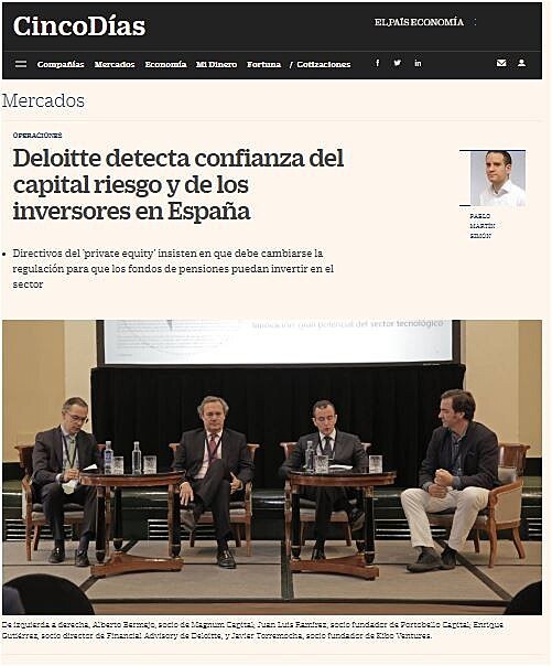 Deloitte detecta confianza del capital riesgo y de los inversores en Espaa